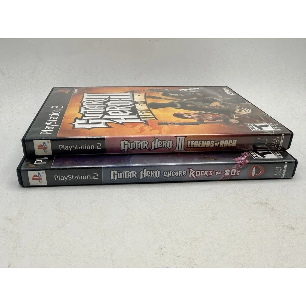 Lot Of 2 : PlayStation 2 Guitar Hero Encore Rocks The 80s & Legends Of Rock Game